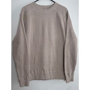 Wallace & Barnes Mens XXL Beige Waffle Knit Thermal Crewneck Sweater Raglan